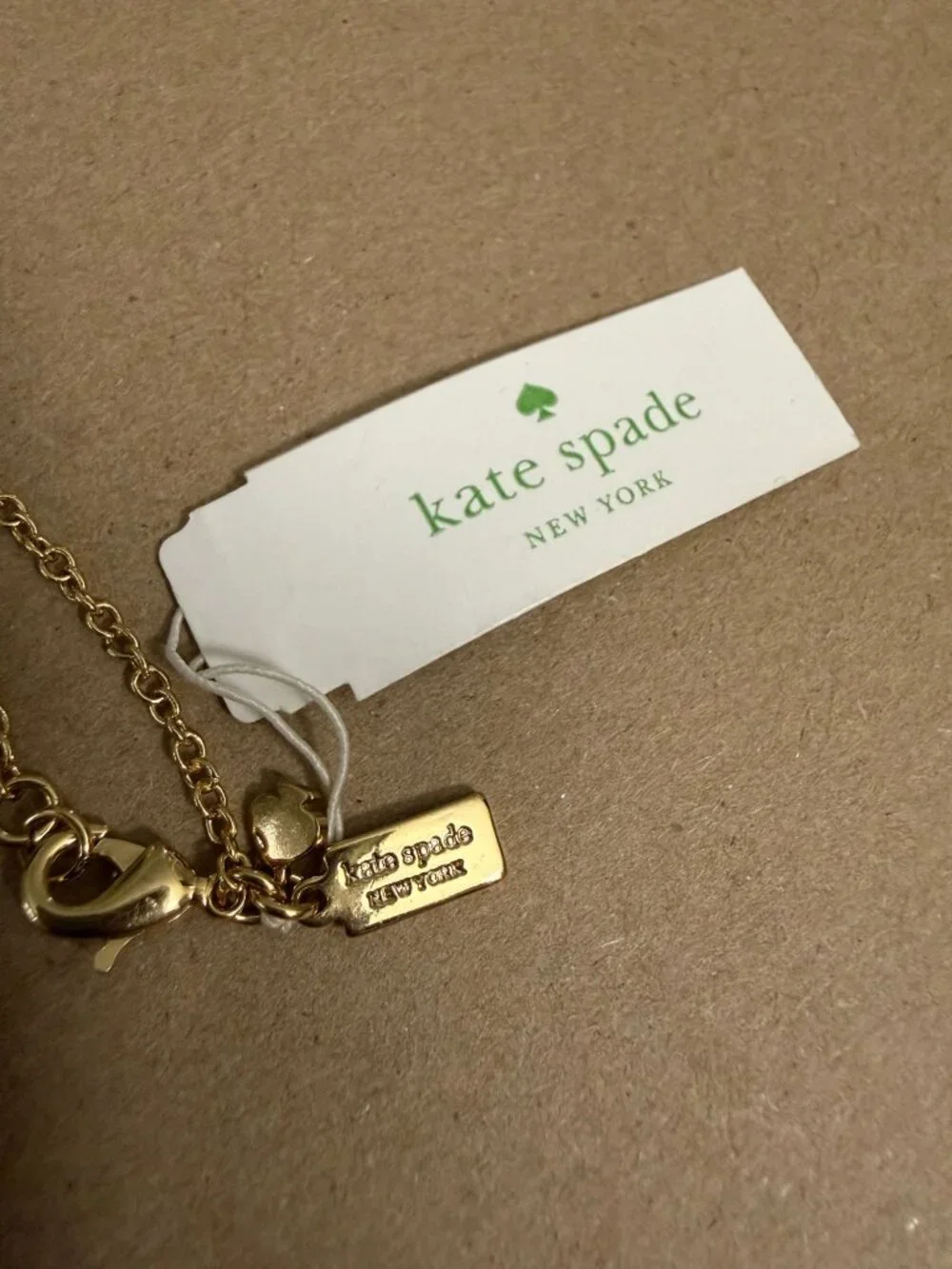 NWT Kate Spade Holepunch Spade Necklace Gold Black 32